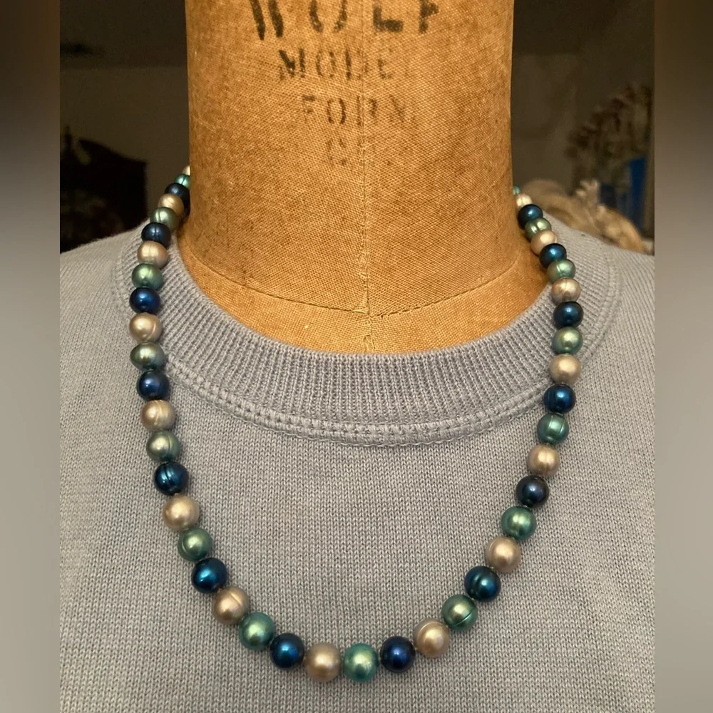 Honora Pearls BLUES 20” Multicolor Pearl Necklace GORGEOUS BLUE MOON COLLECTION - Picture 4 of 8